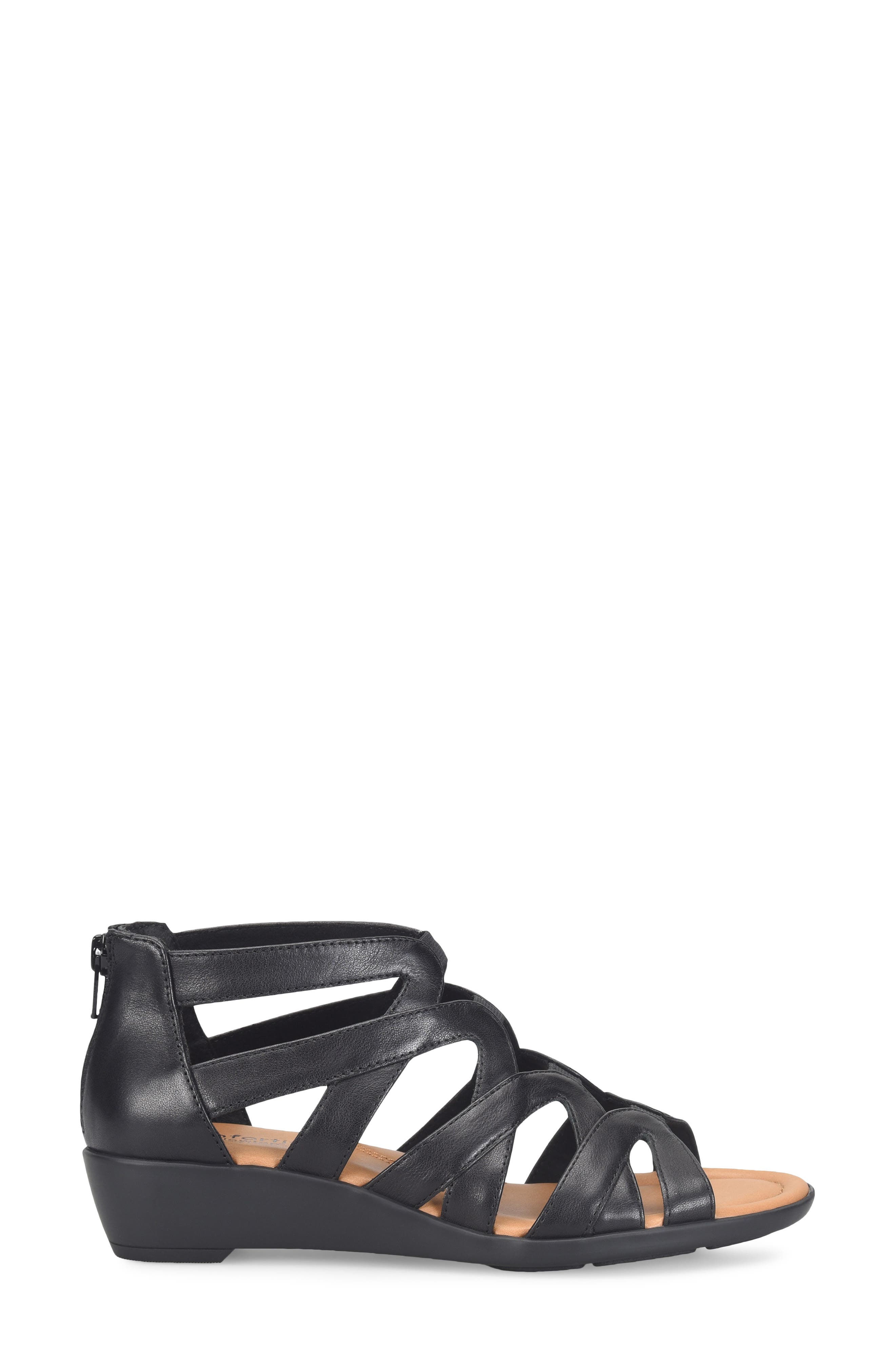 Comfortiva Eternia Wedge Sandal, Alternate, color, Black