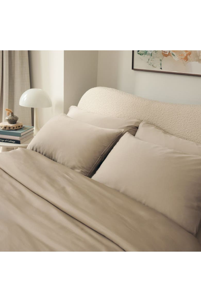 Organic Natural Sateen Pillowcase Set, Main, color, Stone