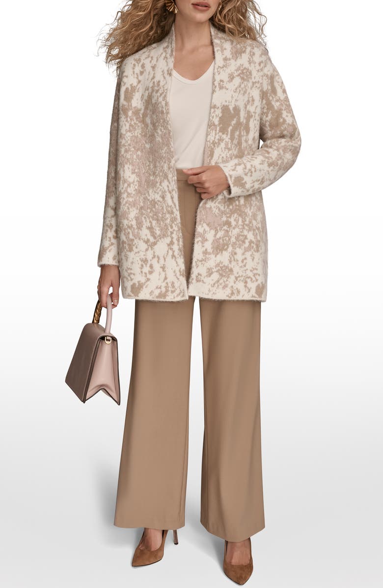 Donna Karan New York Drop Shoulder Cardigan, Alternate, color, Cream/ Noli