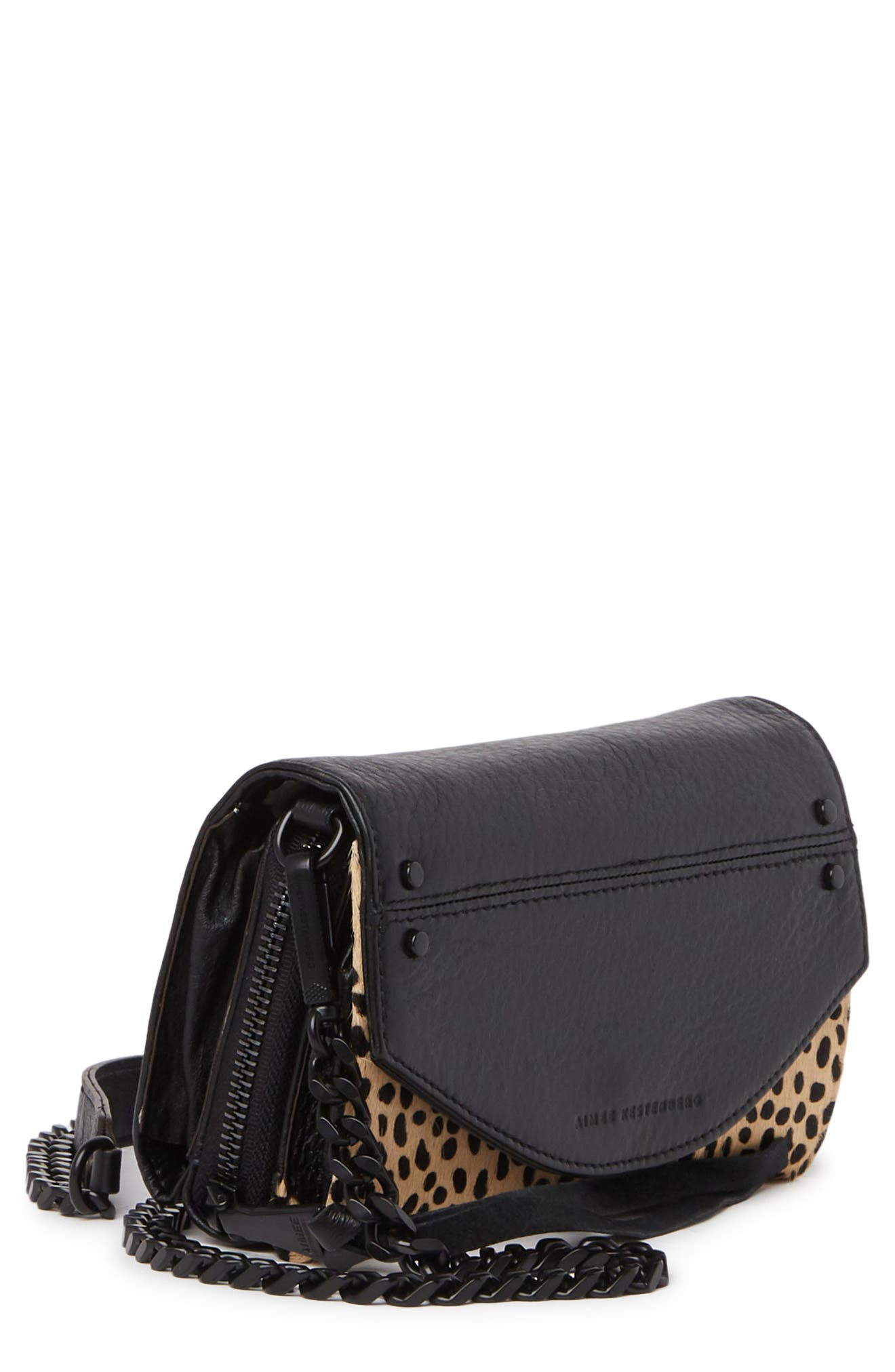 Kestenberg Delancey Genuine Calf Hair & Leather Wallet-on-a-Chain, Alternate, color, Z/DNUBABY CHEETAH HAIRCAL