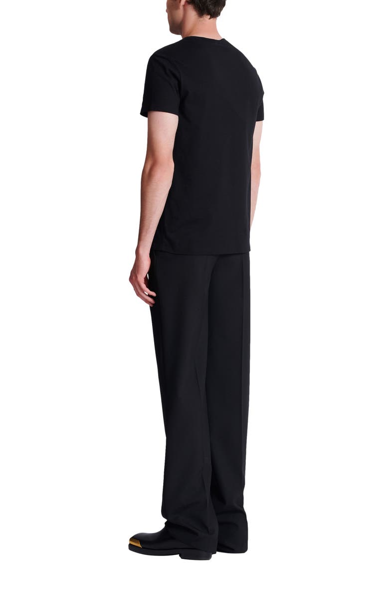 Balmain Emblem Printed T-shirt, Alternate, color, Black