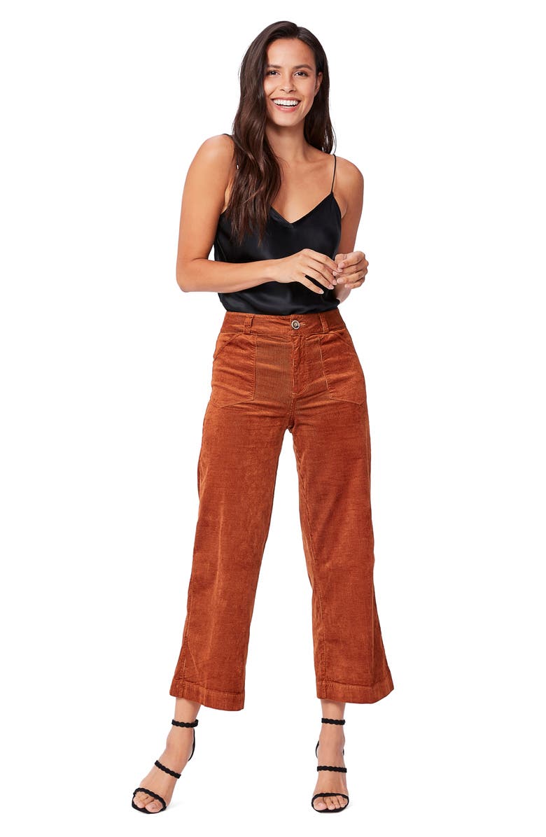 PAIGE Anessa Corduroy Wide Leg Crop Pants, Alternate, color,