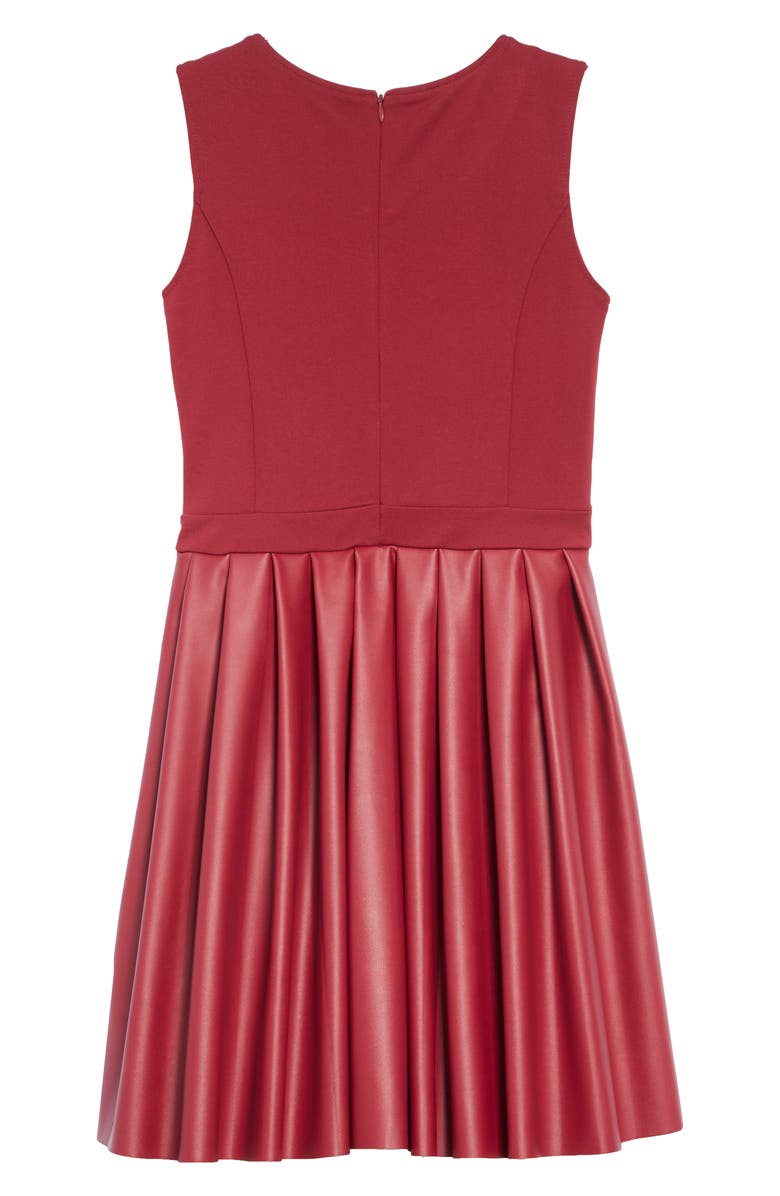 Marciano Studded Ponte & Faux Leather Dress, Alternate, color,