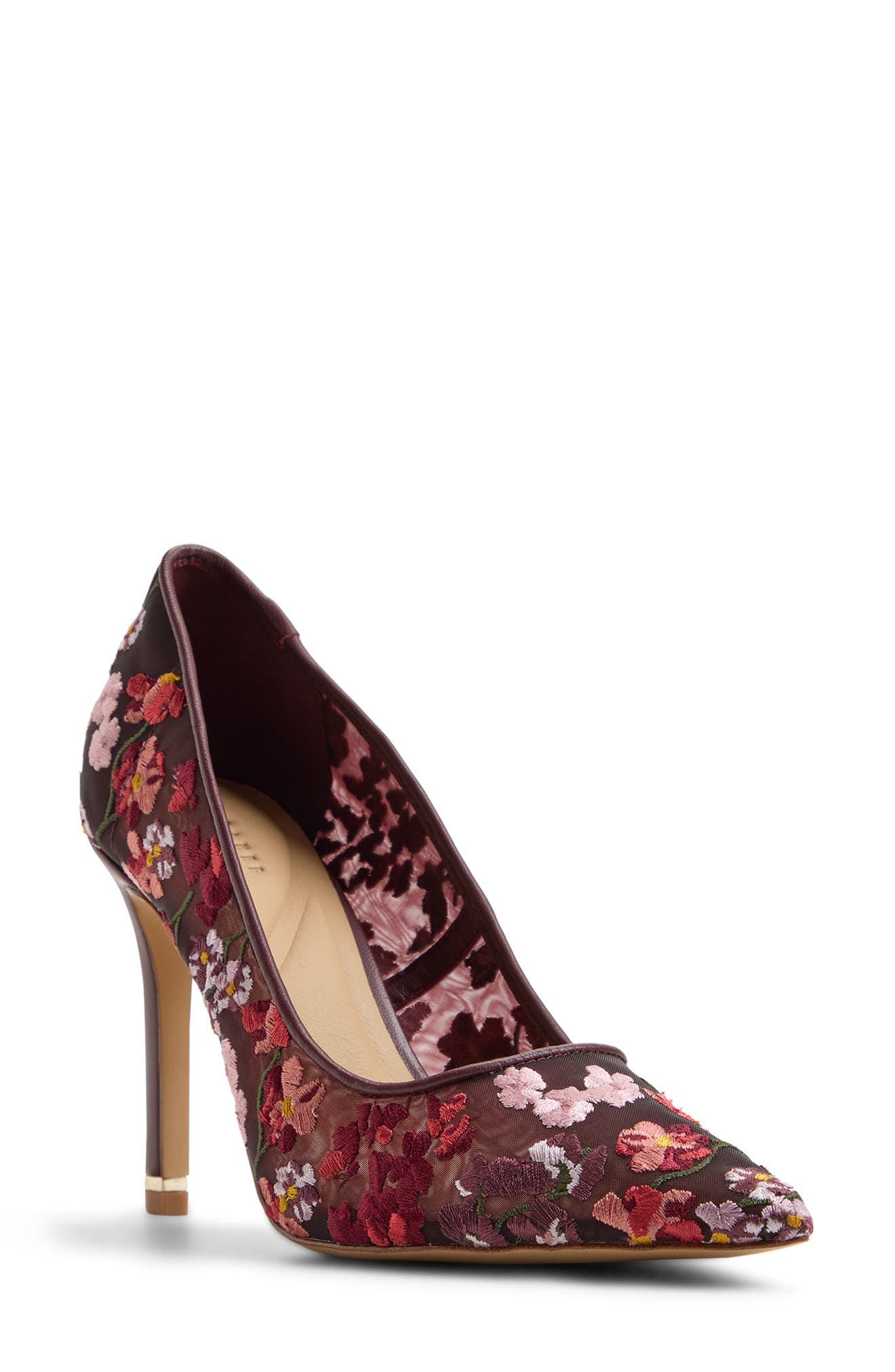Cara Icon Pointed Toe Pump, Main, color, BORDO