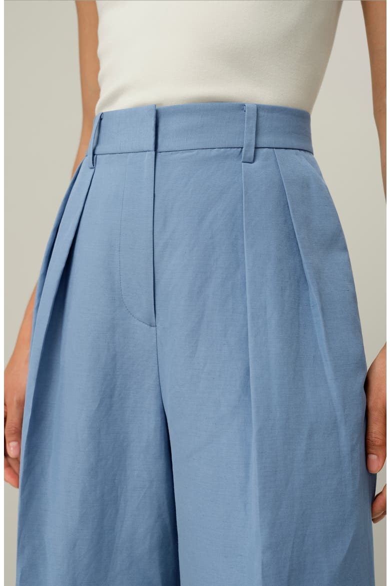 Women's Silk Linen Wide Leg Pants, Alternate, color, Chambray Blue