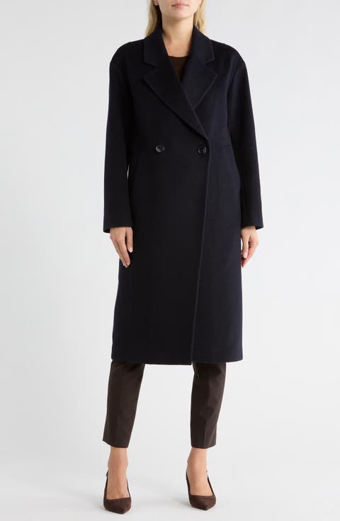Double Breasted Wool Blend Coat