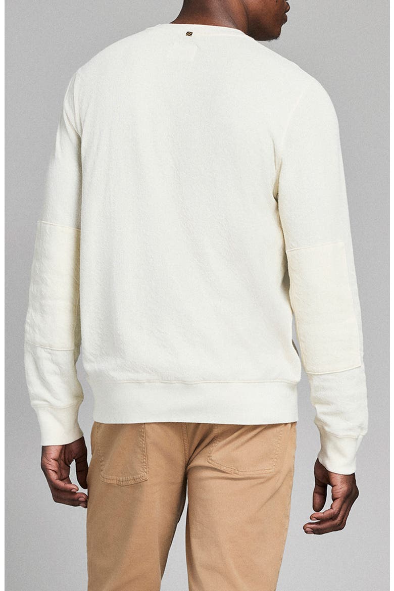 Rib Crinkle Cotton Sweatshirt, Alternate, color, WHITE