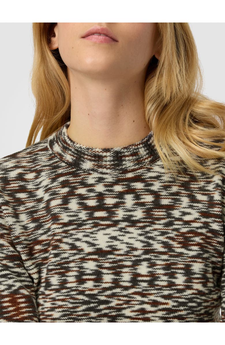 Missoni Crew Neck Sweater With Flame Pattern, Alternate, color, Black & Brown