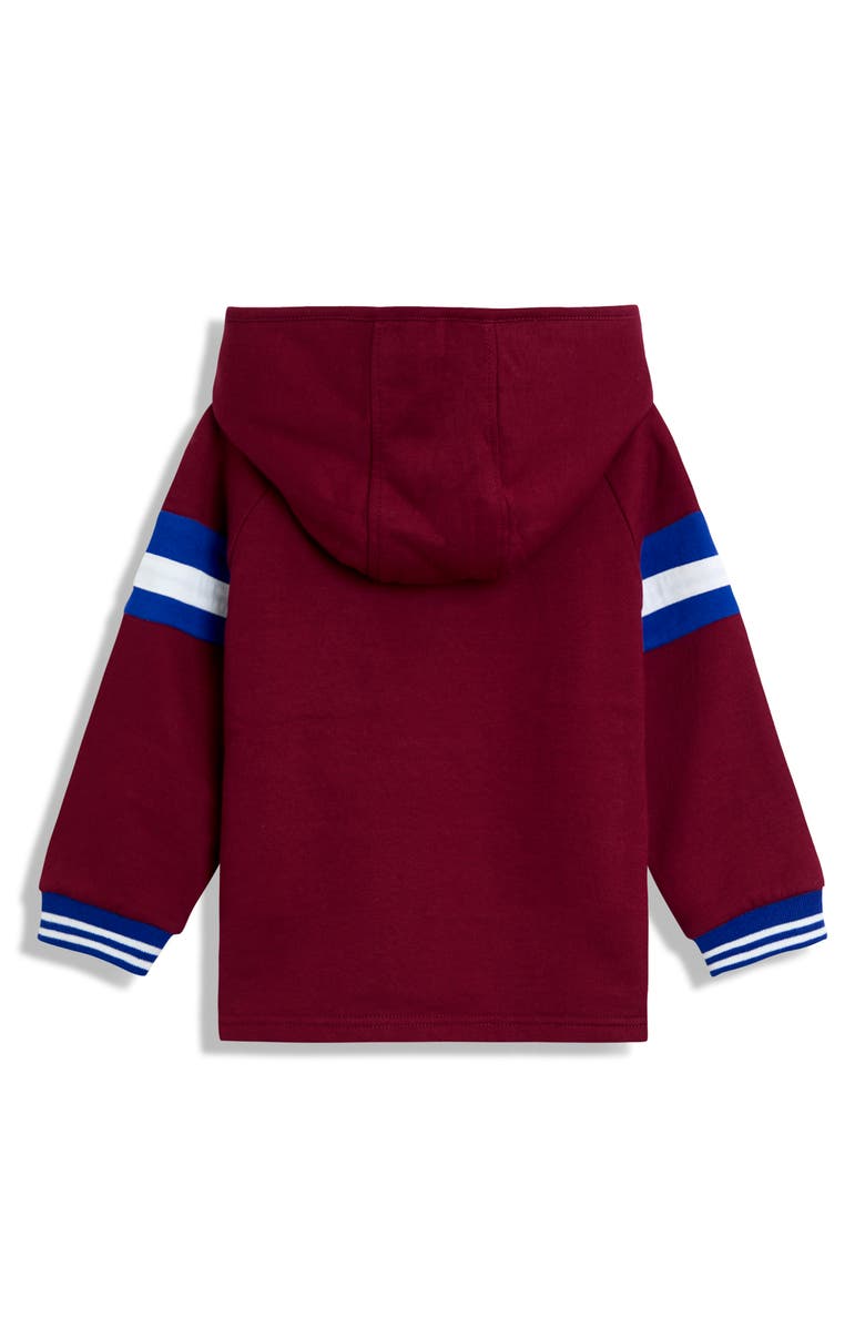 JOJO MAMAN BEBE Kids' Varsity Cotton Half Zip Hoodie & Joggers Set, Alternate, color, Burgundy