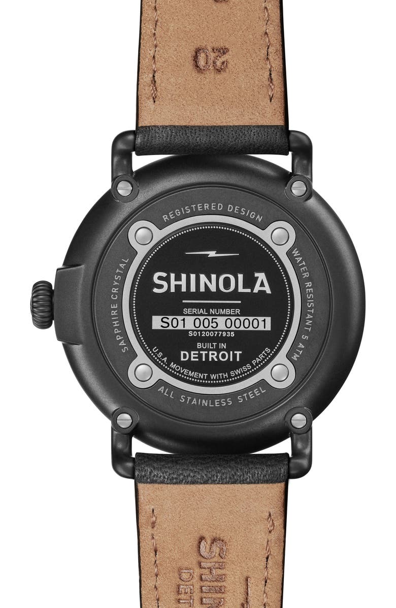 Shinola The Runwell Leather Strap Watch, 41mm, Alternate, color,