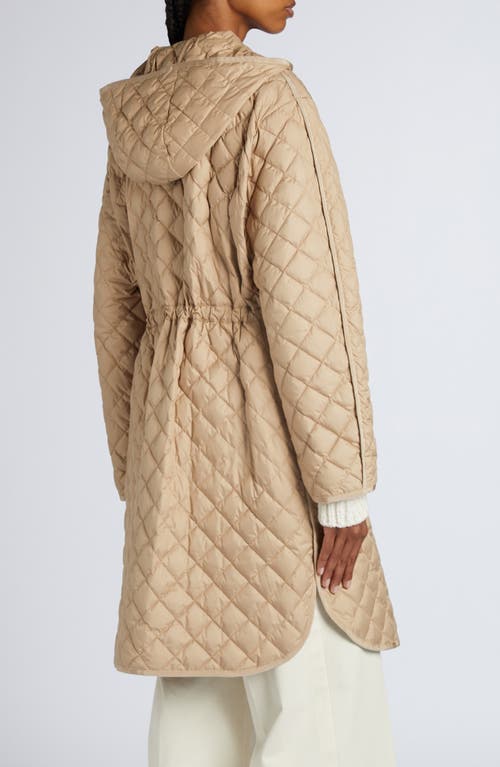 Shop Moncler Etelan Down Long Parka In Beige