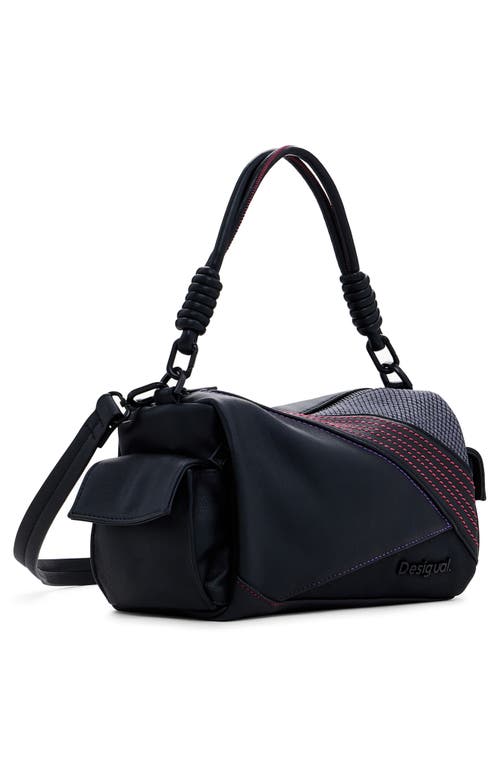 Desigual Faux Leather Handbag In Black Multi