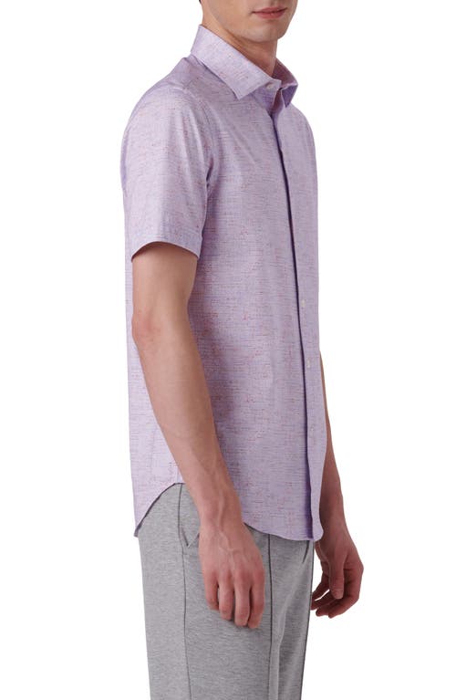 Bugatchi Men's Ooohcotton Tech Marled-print Sport Shirt In Lilac