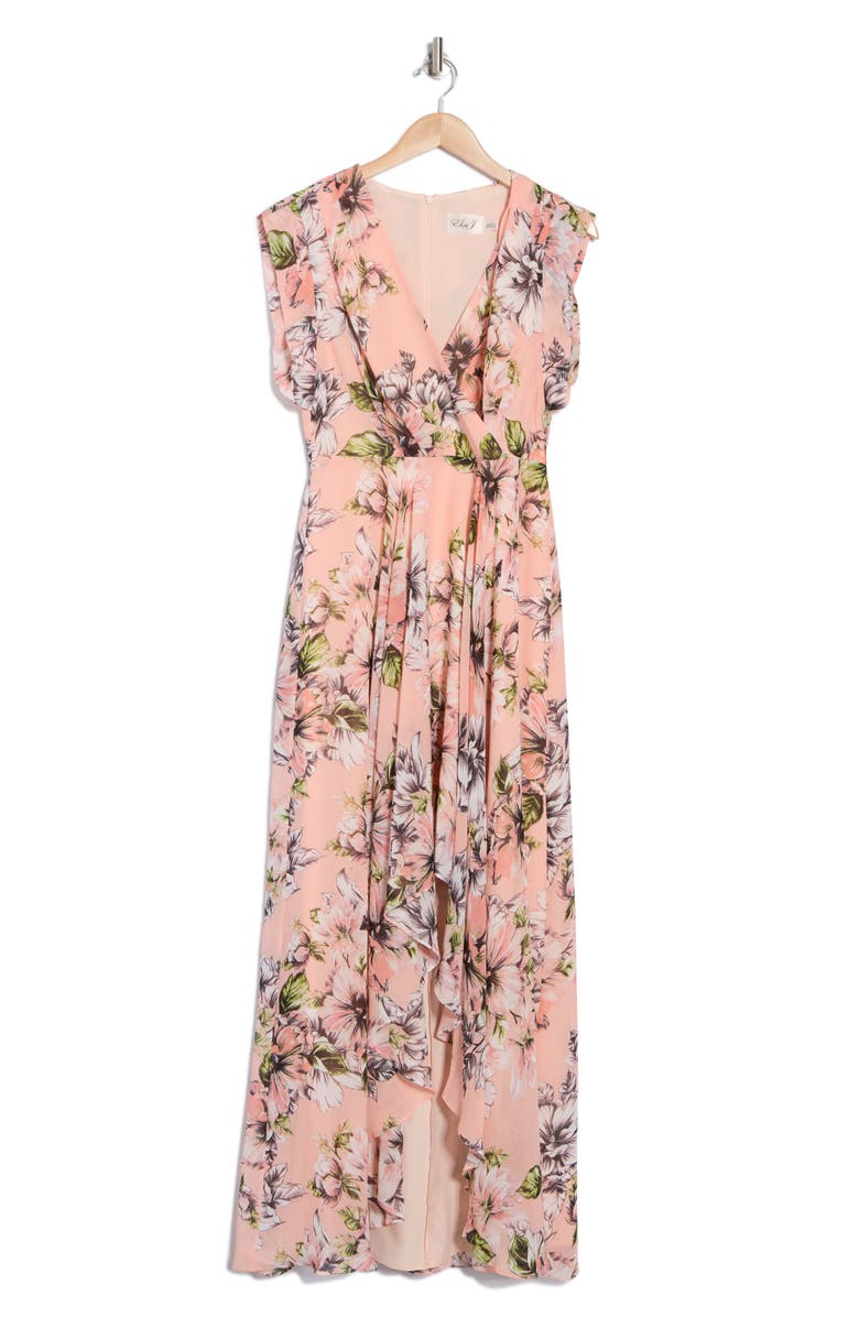 Eliza J Floral High-Low Dress, Alternate, color, 