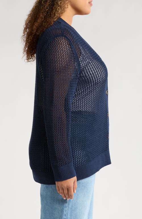 Caslonr Caslon(r) Shawl Collar Pima Cotton Blend Cardigan In Navy Blazer