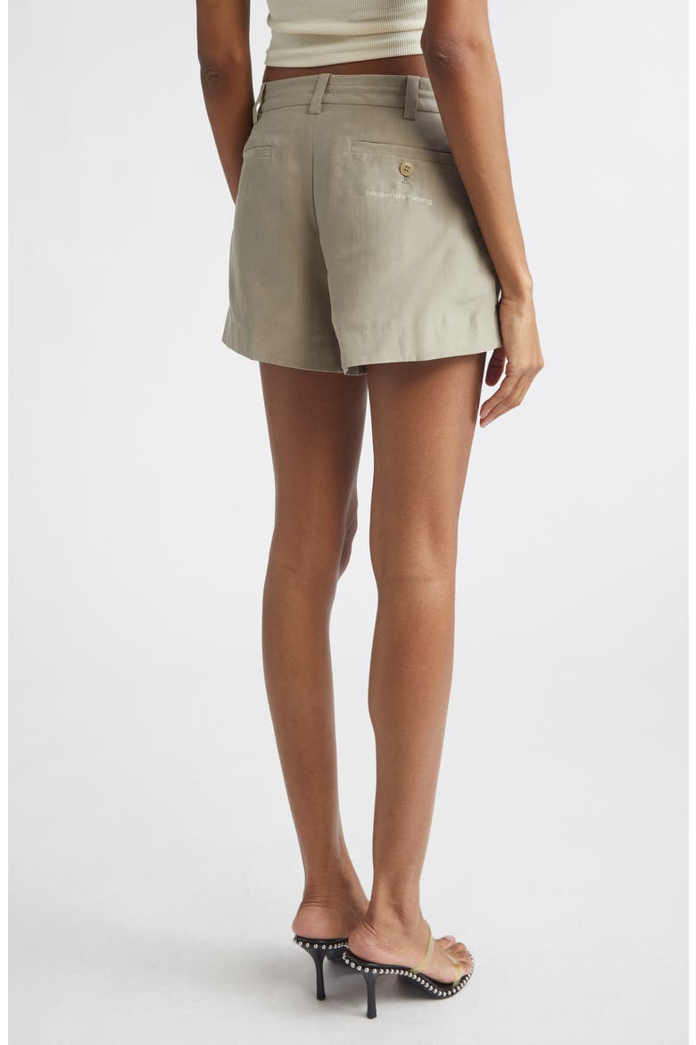 Mid Rise Silk Drawcord Shorts, Alternate, color, ARMY TAN