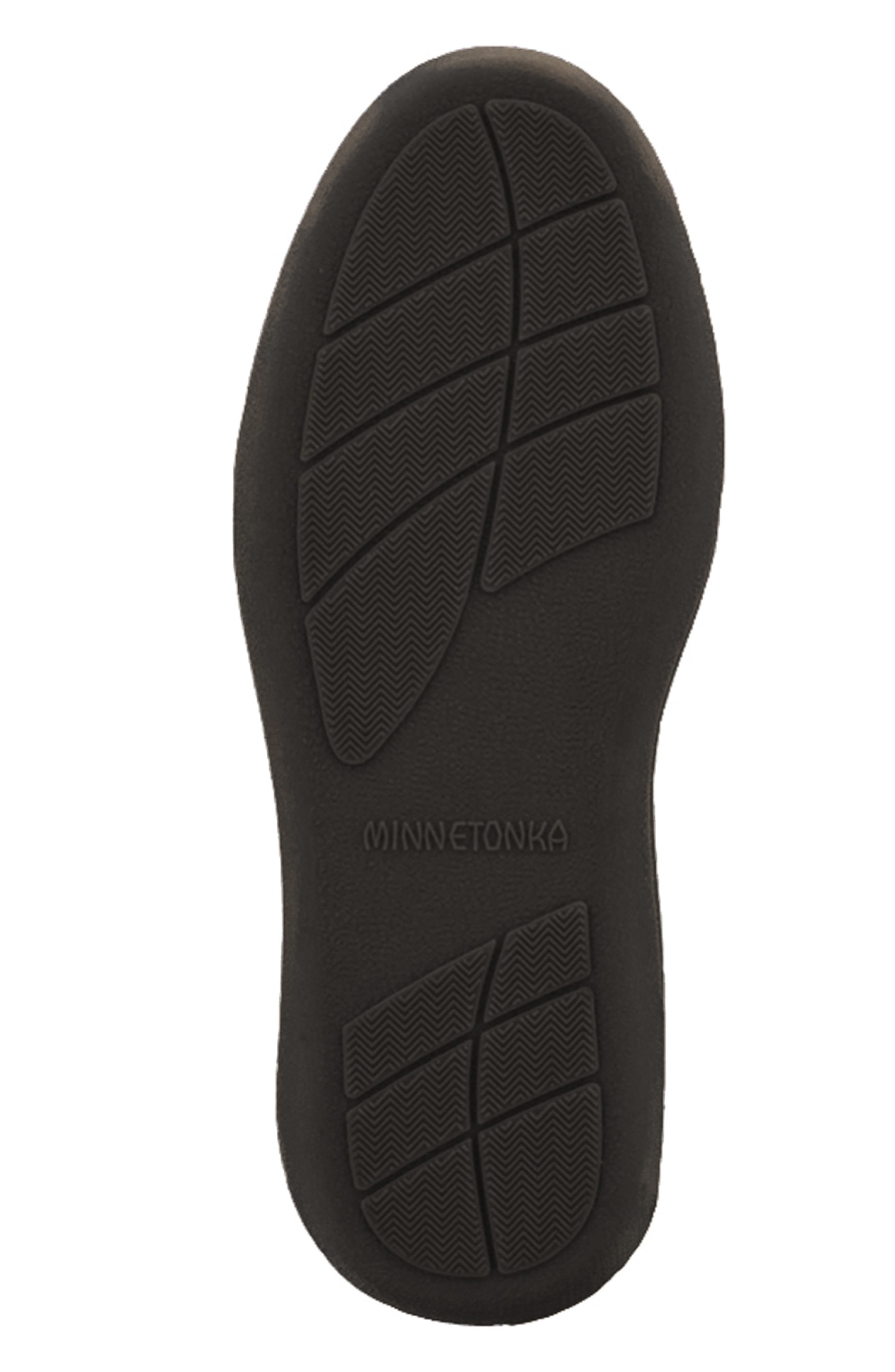 Minnetonka Genuine Shearling Loafer, Alternate, color, Black