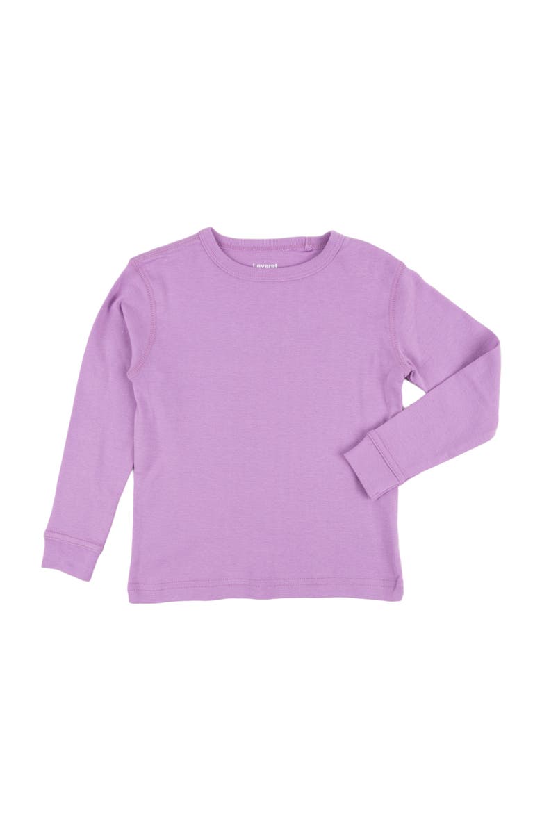 Leveret Kids Long Sleeve T-Shirt, 100% Cotton, Solid Colors, Alternate, color, Purple