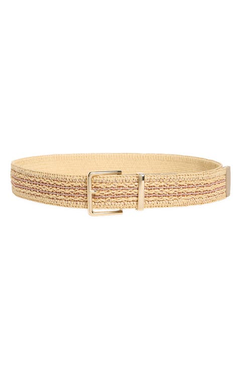 Woven Faux Straw Belt