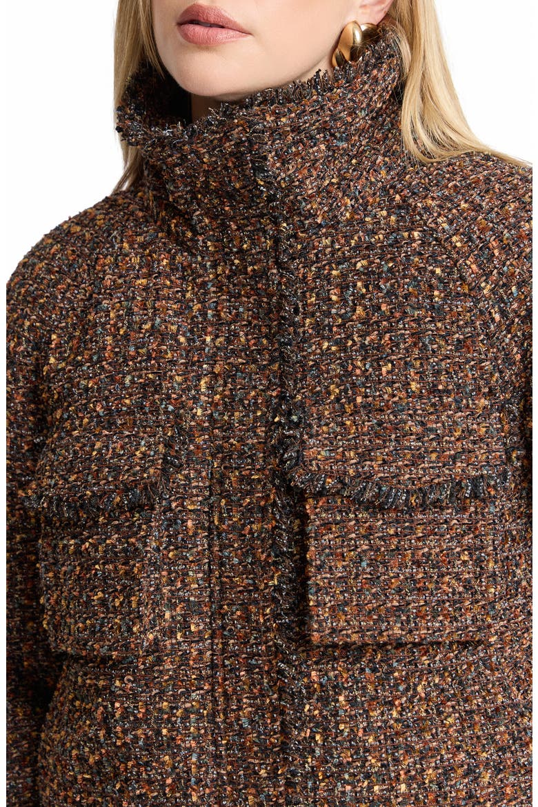 A Line Raglan Puffer Jacket, Alternate, color, WARM AUTUMN MULTI