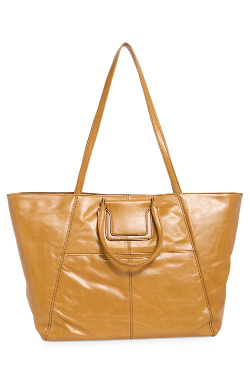 Hobo Sheila East-west Tote In Polished Leather Natural In Brown