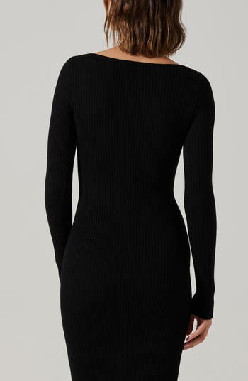 ASTR The Label Alora Ribbed Long sold Sleeve Sweater Dress