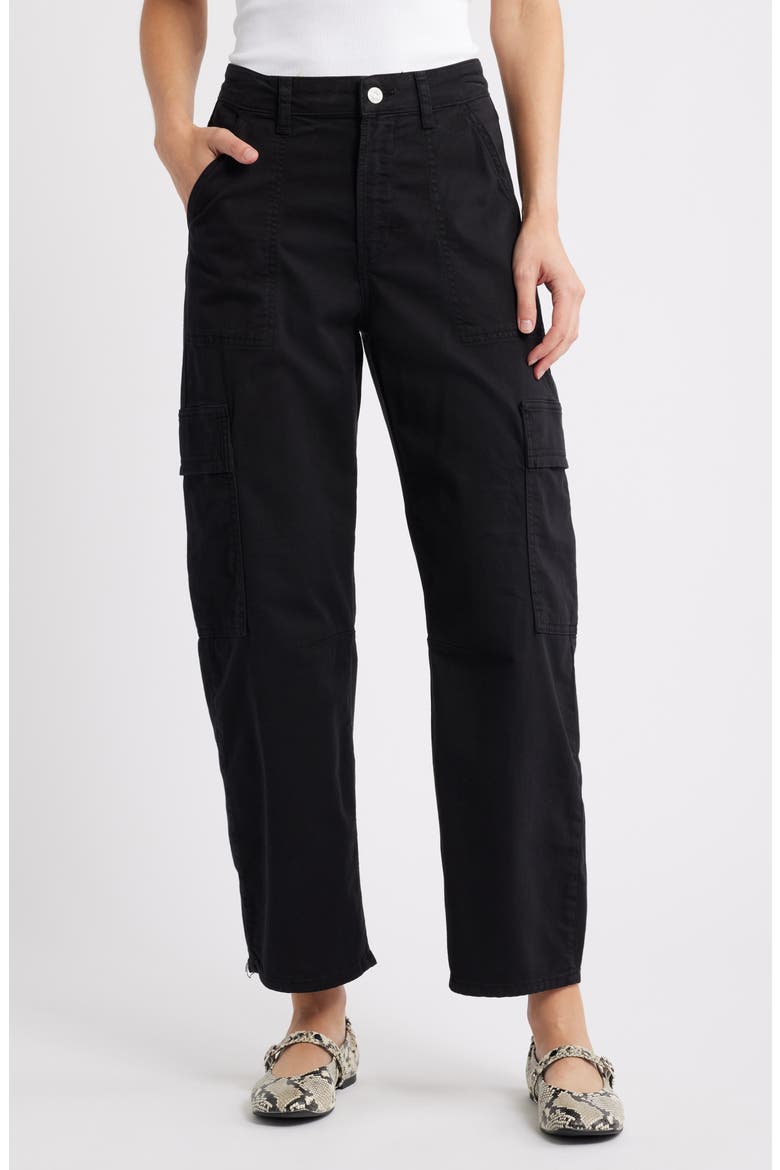 Vinnie Ankle Cargo Pants, Main, color, BLACK CASUAL TWILL
