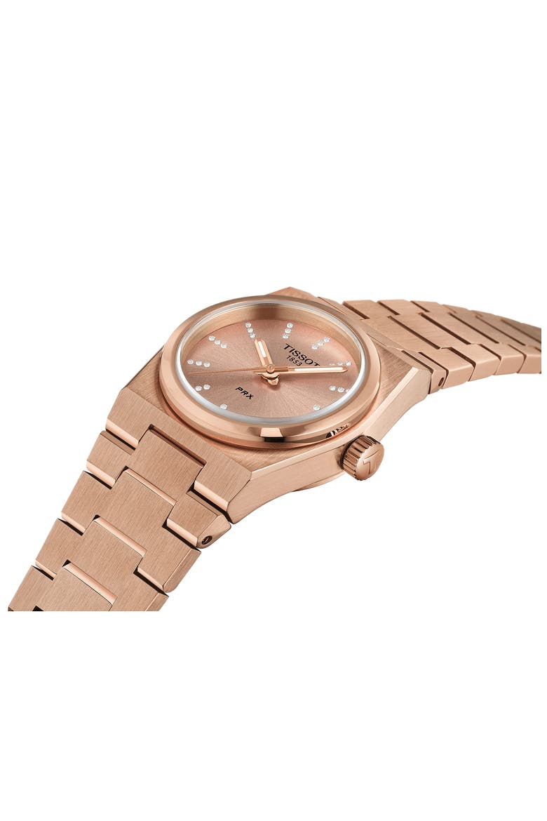 PRX Diamond Bracelet Watch, 25mm, Alternate, color, PINK