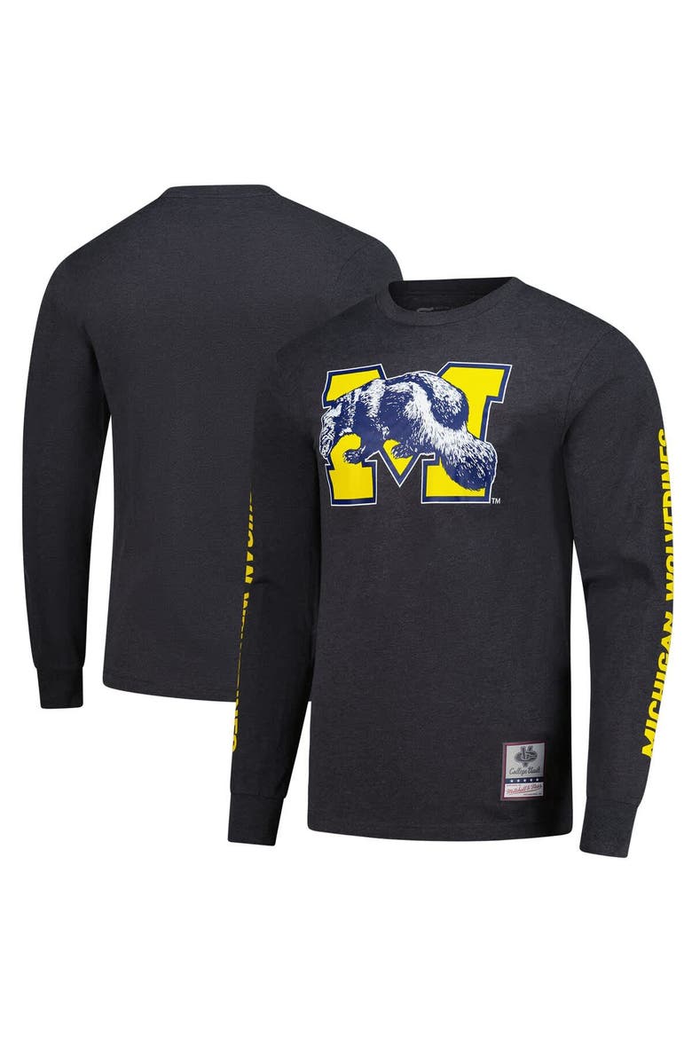 Men's Mitchell & Ness  Charcoal Michigan Wolverines Team Pride Long Sleeve T-Shirt, Main, color, Charcoal