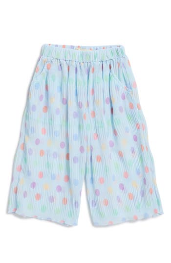 Doe A Dear Kids' Print Pleated Chiffon Pants In Blue