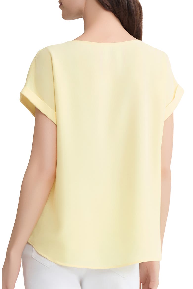 Button Side Short Sleeve Top, Alternate, color, CORNSILK