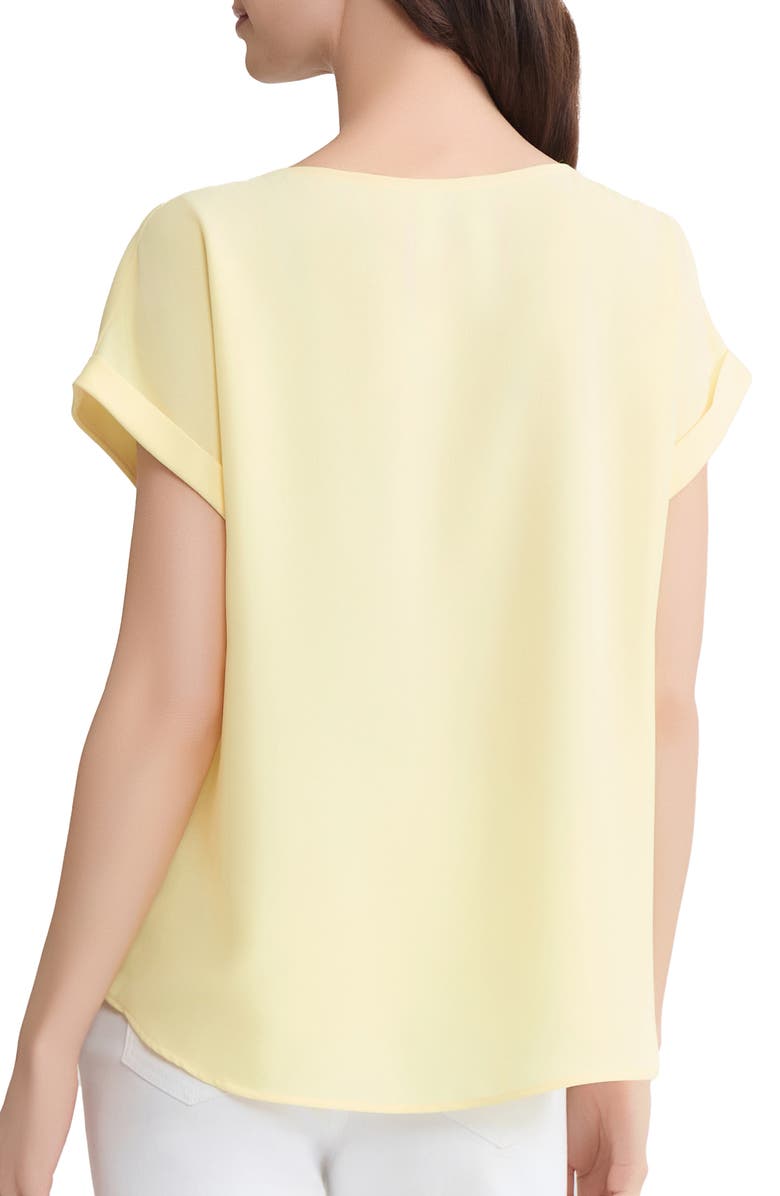 Jones New York Button Side Short Sleeve Top, Alternate, color, Cornsilk