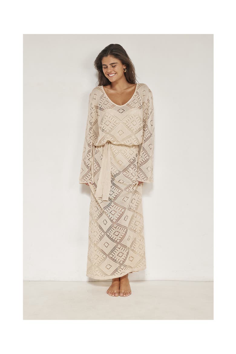Belinda Maxi Dress Cover-Up, Alternate, color, Sand