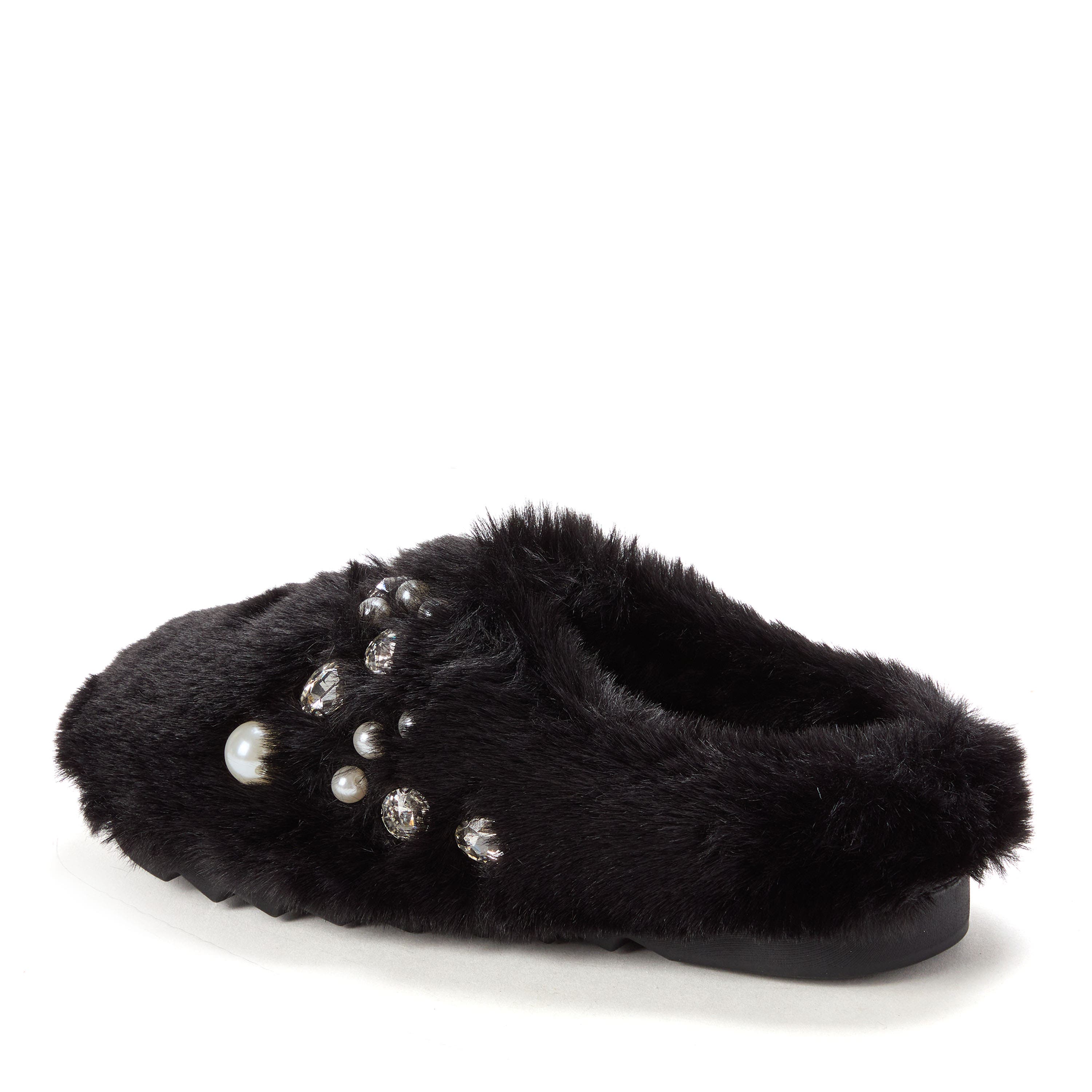 DEARFOAMS Annabelle Pile Clog with Embellishment, Alternate, color, Black