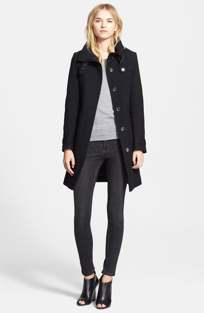 Burberry Brit 'Rushworth' Belted Wool Blend Coat, Alternate, color, 