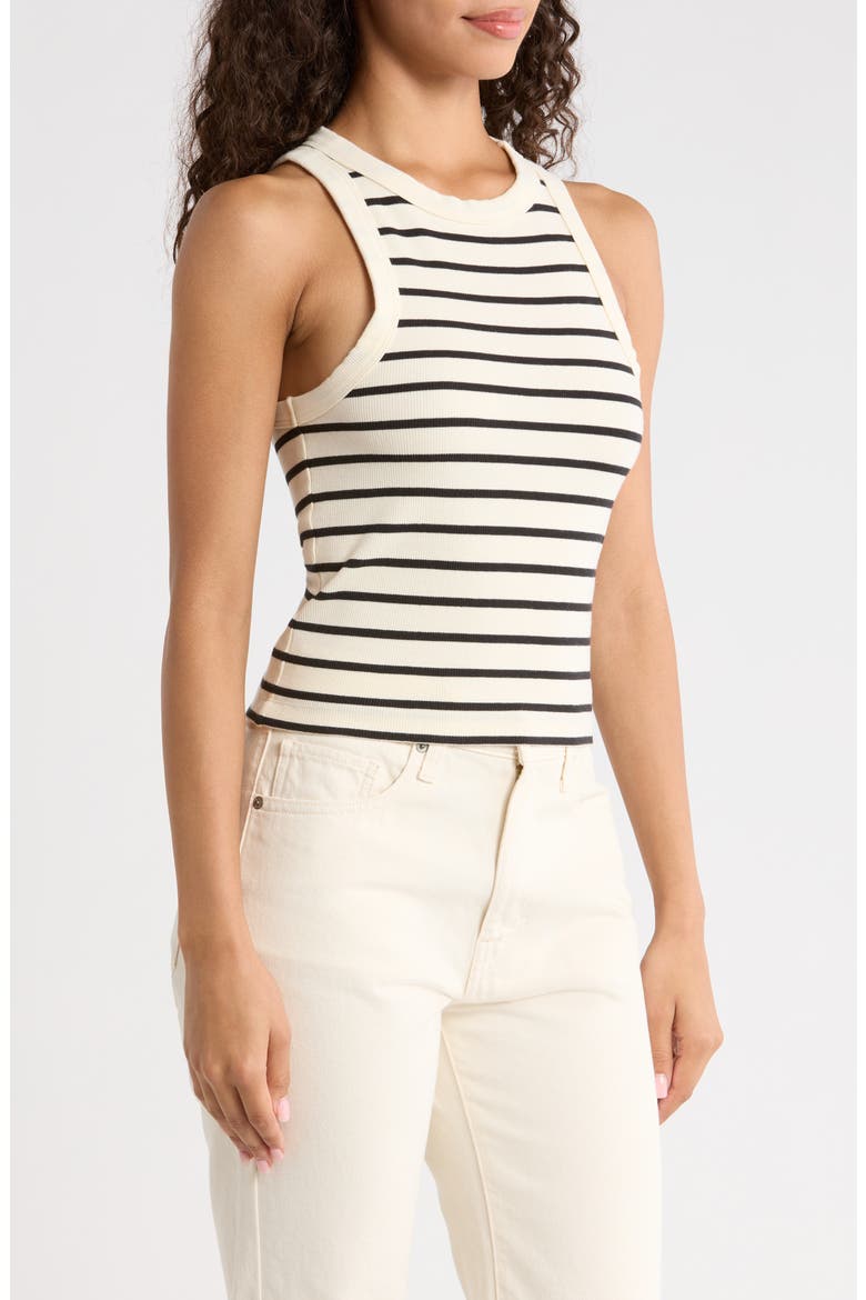 Lexi Stripe Rib Tank, Alternate, color, CREAM AND BLACK STRIPE