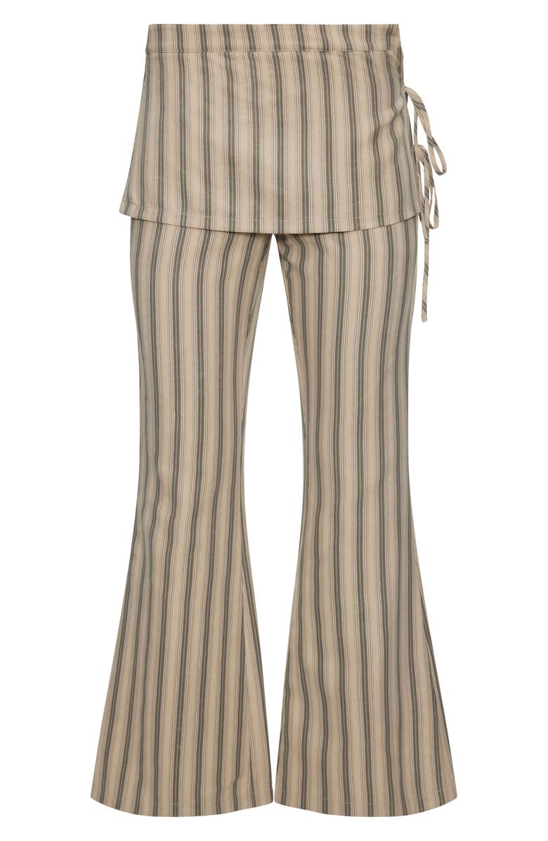 LIONESS Alpine Flare Pants, Alternate, color, Beige Stripe