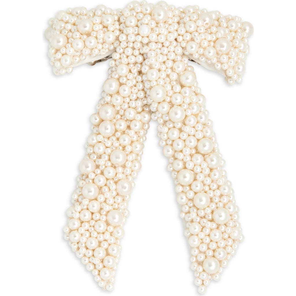 Jennifer Behr Donna Faux Pearl Bow Barrette