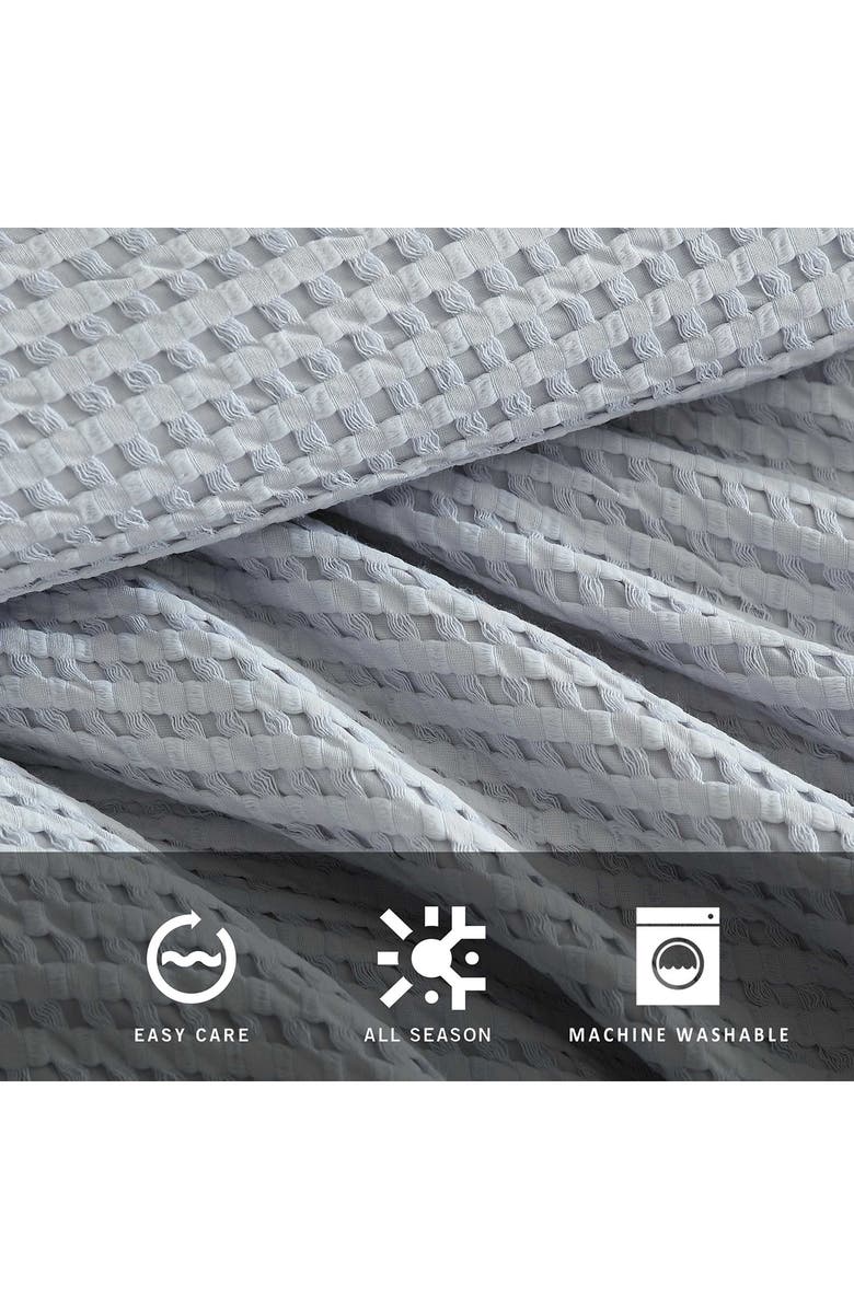 Kenneth Cole Solid Waffle Knit Full/Queen Duvet Cover & Sham Set, Alternate, color, Lt-Pastel Blue