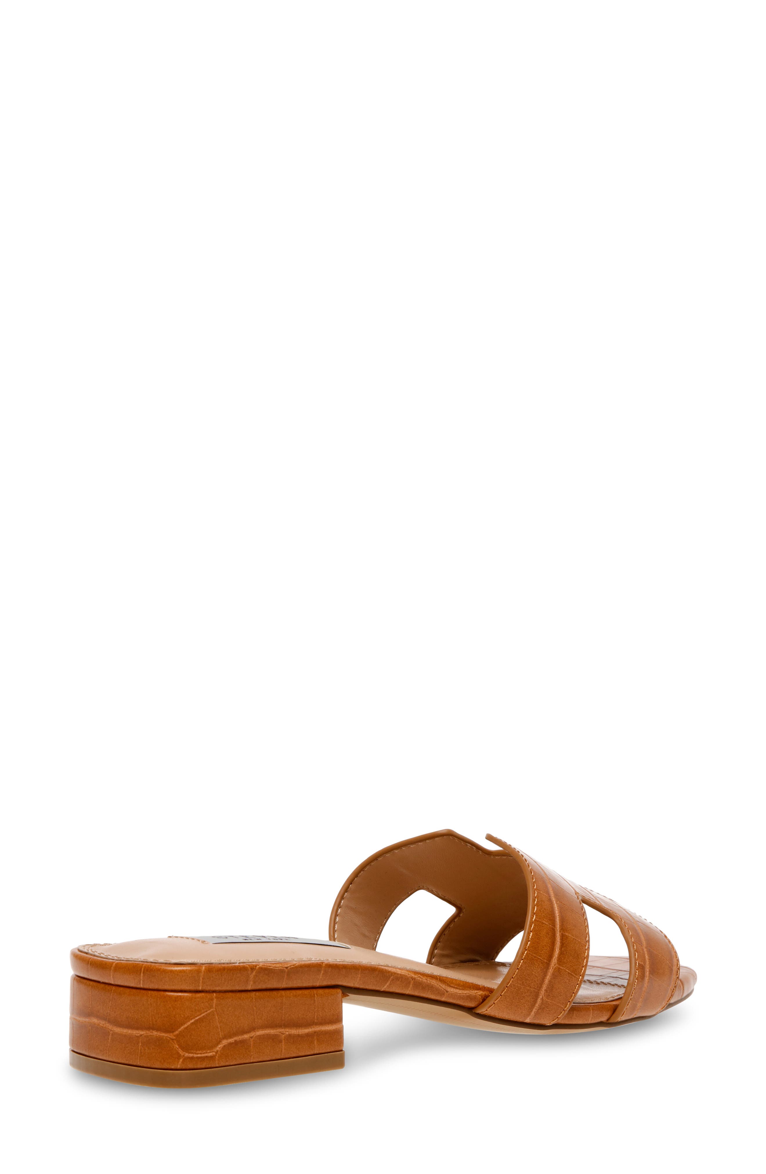 Hutchy Croc Embossed Sandal, Alternate, color, COGNAC
