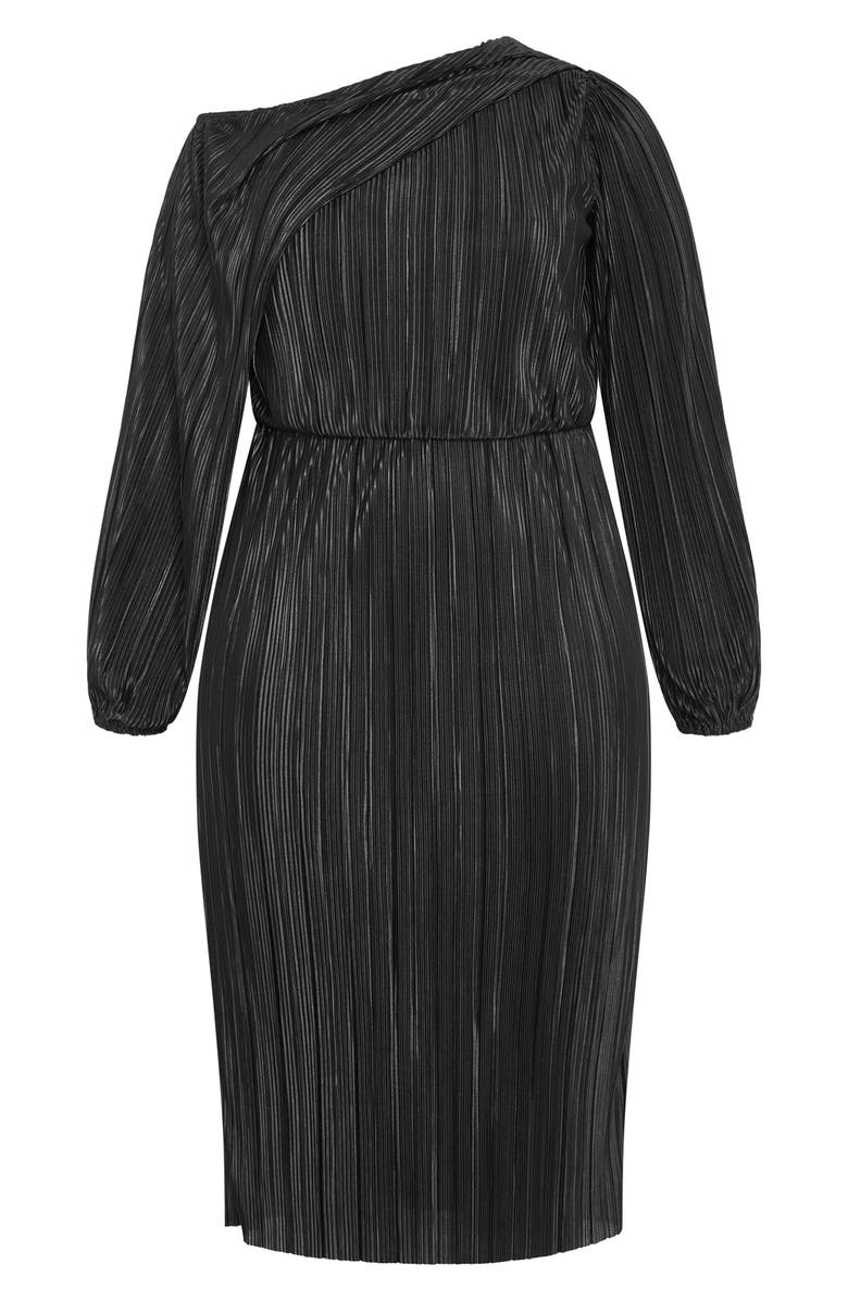City Chic Jay Long Sleeve Midi Dress, Alternate, color, Black