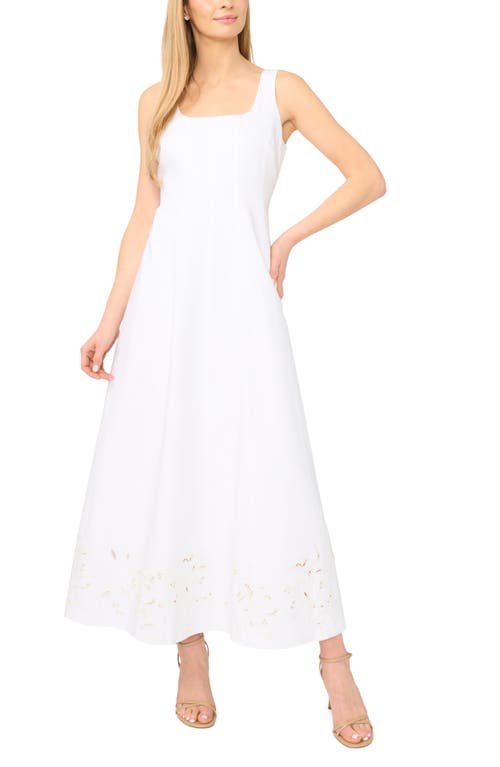 halogen(r) Seamed A-Line Maxi Dress in Bright White at Nordstrom, Size 10