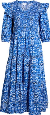 SUGARLIPS Lulu Floral Brighton Smocked Maxi Dress