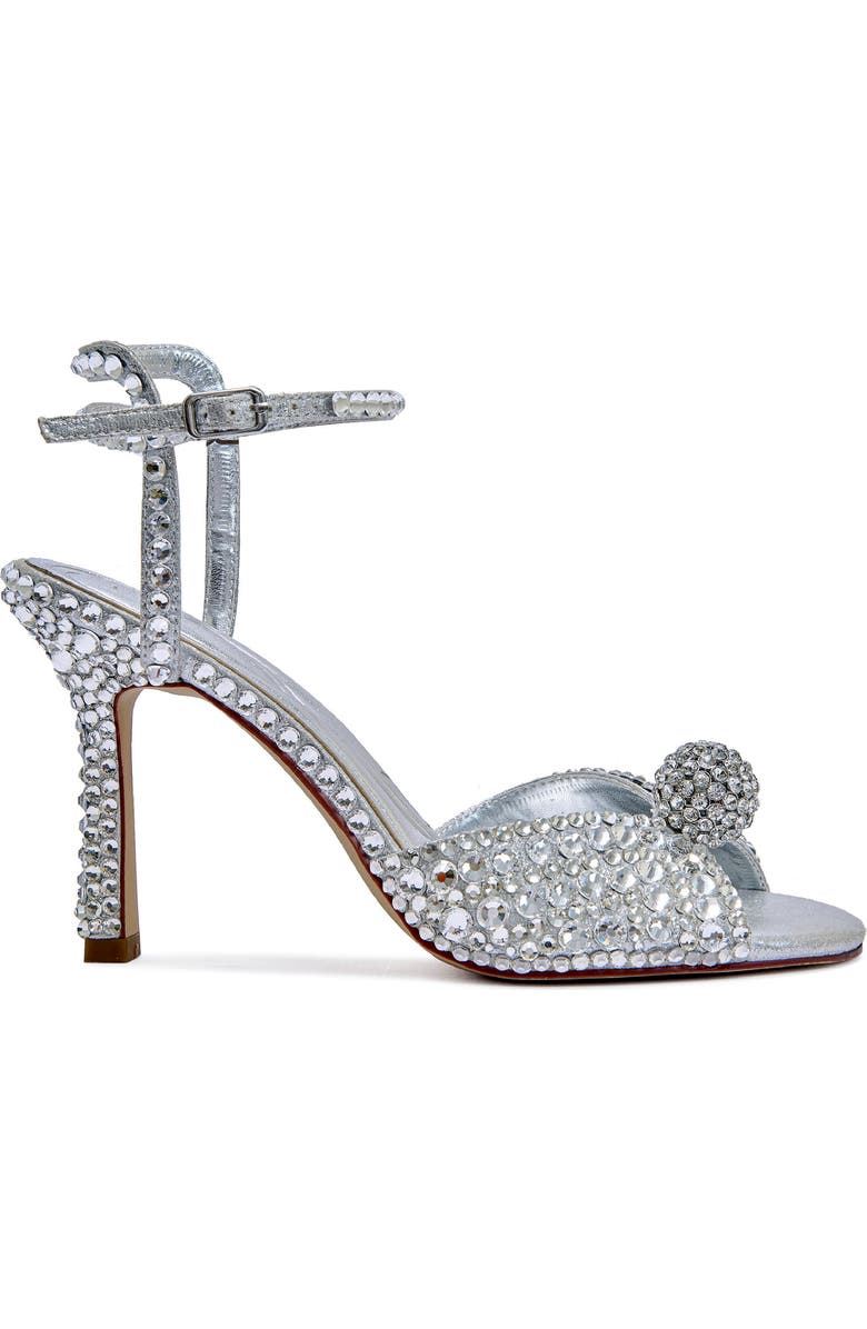 AZALEA WANG Odilie Crystal Studded Ankle Strap Sandal, Alternate, color, Silver