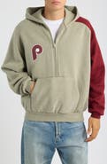 Fear of God Essentials x MLB Philadelphia Phillies Cotton Blend Fleece Half Zip Hoodie