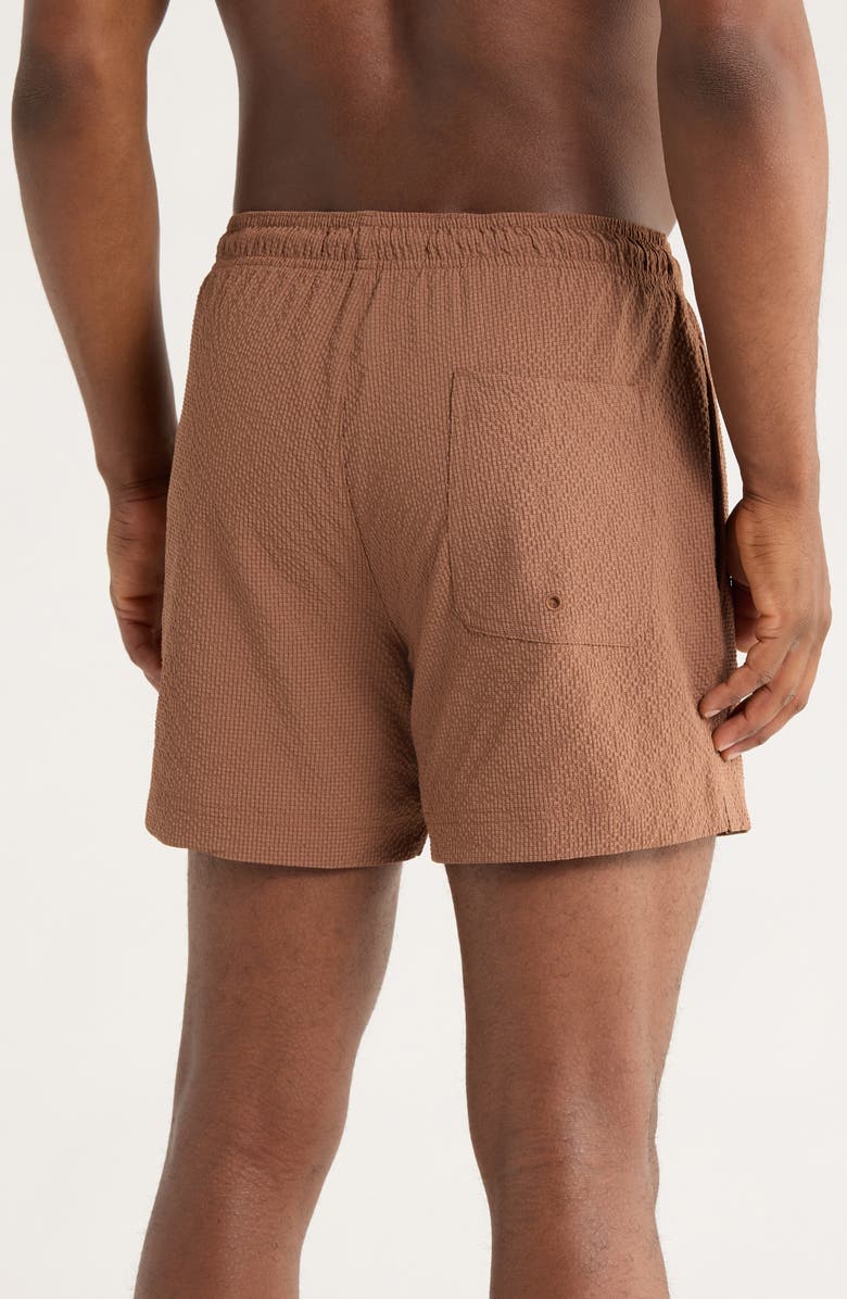 PacSun Solid Seersucker Swim Trunks, Alternate, color, Acorn
