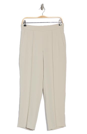 Vince Mid Rise Pull-on Tapered Pants In Oyster