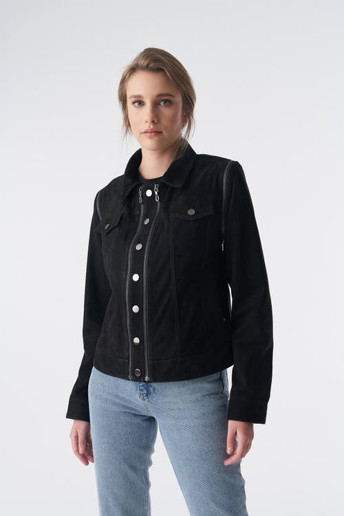 Furniq Uk Sarah Suede Jacket In Multi