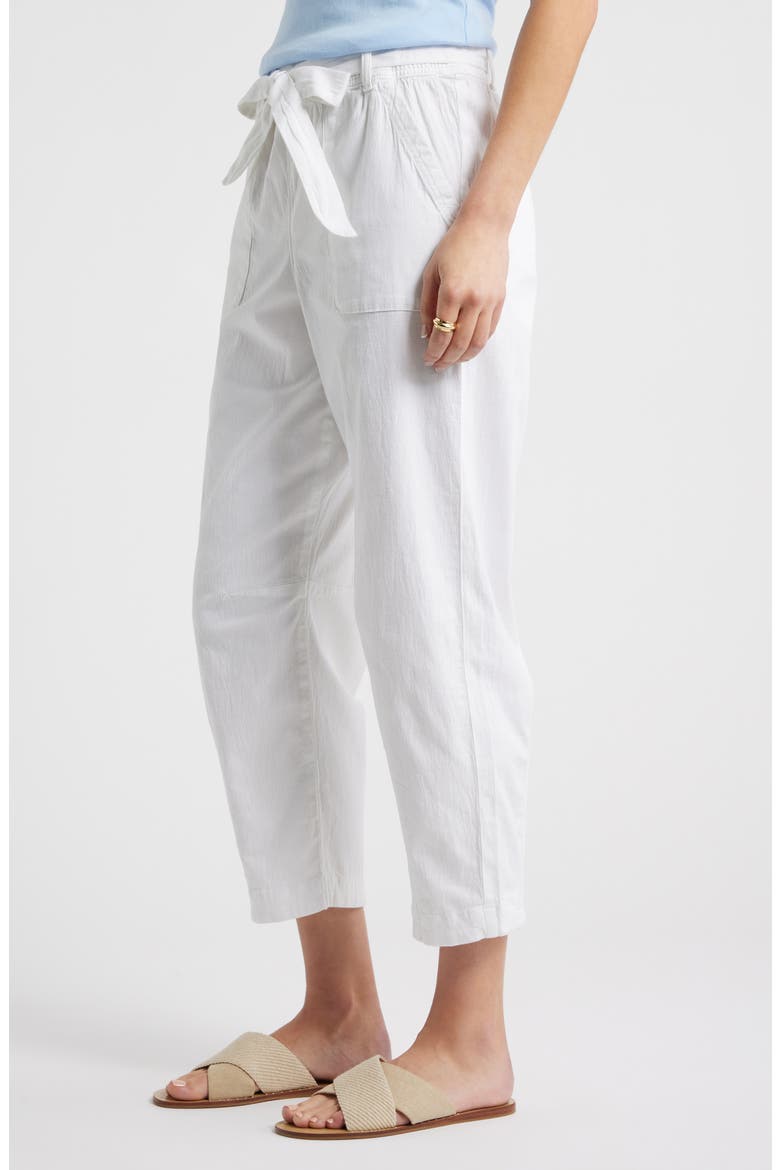 Tie Waist Tapered Leg Utility Pants, Alternate, color, WHITE