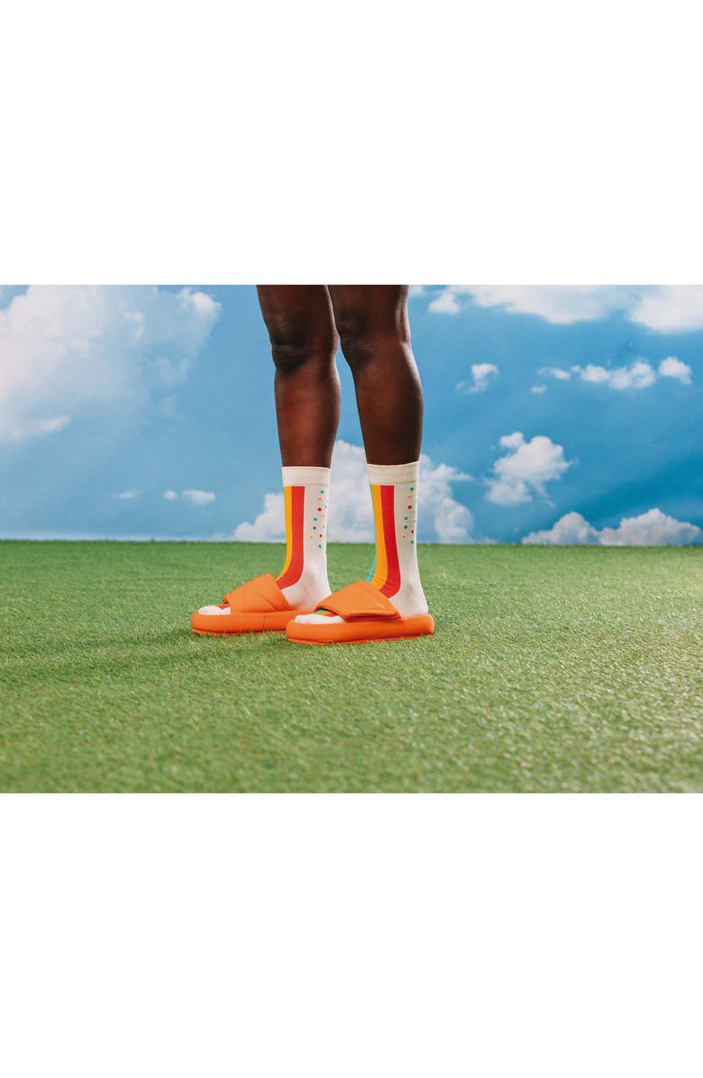 doiy Rainbow Cake 3D Crew Socks, Alternate, color, Ivory/ Rainbow